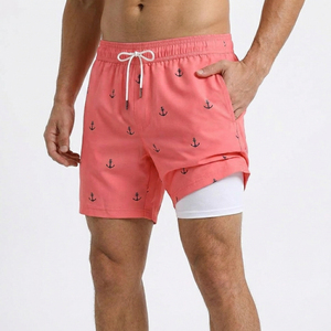 Shorts de Baño Premium 2 en 1 para Hombre, con Forro de Compresión, Secado Rápido, 100% Algodón, Estampado de Ancla, Logotipo Personalizado 2026 - Product Image 6