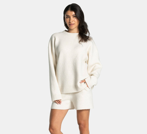 Custom Logo Crewneck Hoodie Embroidered Women Cotton Casual Oversized Thick Crew Neck Sweatshirt - Product Image 2