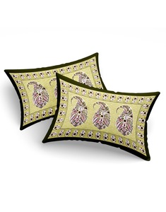 Juego de Sábanas de Algodón King Size con Estampado Paisley Amarillo, Hechas a Mano con Técnica de Bloques, con Fundas de Almohada para Hogar y Hotel - Product Image 4