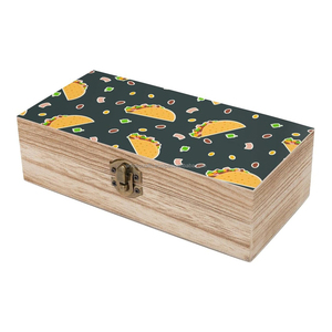 Eco-friendly Wooden Rectangle Storage Container with Lid Decorative <b>Keepsake</b> Jewelry Organizer Case - Product Image 4