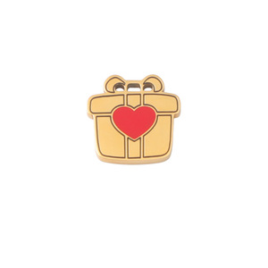 Ciondolo a Forma di Cuore Smaltato 12.8x13MM in Acciaio Inossidabile Placcato Oro Rosa, Accessori per Gioielli per Adolescenti - Product Image 2