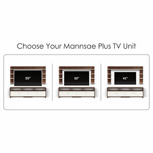 Meuble TV BLUEWUD Mannsae Plus pour téléviseurs jusqu'à 65 pouces, meuble de divertissement en bois composite avec étagères, érable brun et blanc (DIY) - Product Image 6