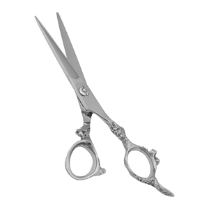 Tijeras de peluquería profesionales de alta calidad para diestros, con hoja recta de acero inoxidable, mango de acero y punta roma, hoja ancha Stahlmann Pro - Product Image 2