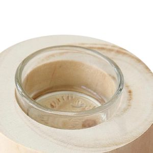 Modern Glass <b>Hurricane</b> Candle Holder with Wooden Beaded Base Decorative Tabletop Candle <b>Lantern</b> Home Decor - Product Image 2