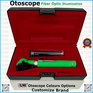 Otoscopio Manual de Alta Calidad con Fibra Óptica Verde, Instrumento de Inspección de Oídos de la Mejor Calidad para Médicos - Product Image 3