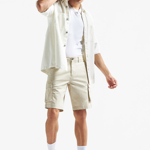 Cargo <b>Shorts</b> Men Low MOQ Mesh Lined Flap Pockets Adjustable Waist Streetwear Gym Heat Transfer <b>Wide</b> <b>Leg</b> ODM Menswear Cargo <b>Short</b> - Product Image 1