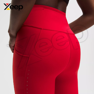 กางเกงเลกกิ้งออกกำลังกายสำหรับผู้หญิง ความยาวเต็มตัว ทนทาน แผ่นด้านหน้าแบบเรียบ XC-WL-13 ซับเหงื่อ แห้งเร็ว เอวยางยืดแบบเรียบง่าย - Product Image 4