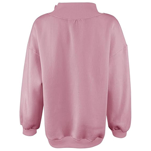 Burnt Orange Women Mock Neck Lined Casual Sweatshirt Long Sleeve Fleece Pullover Warm Loose <b>Fit</b> Front <b>Jumper</b> for Autumn Winter - Product Image 2