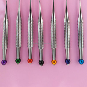 Élévateurs dentaires luxateurs à pointes de précision PDL, kit de 7 pièces avec poignée moletée, plusieurs couleurs, instruments chirurgicaux de classe I - Product Image 2