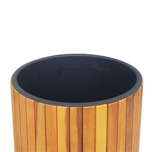 Wholesale Cylinder <b>Planter</b> Box For Flowers With <b>Plastic</b> Liner, Natural Solid Wooden Garden <b>Planter</b> For Garden From Vietnam - Product Image 3