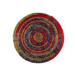 CRYSTAL CRAFT Wholesale Round Shaped Multi <b>Beaded</b> Embroidery <b>Coasters</b> Handcrafted \glass Beads <b>coaster</b> Customizable Glass Beads - Product Image 1
