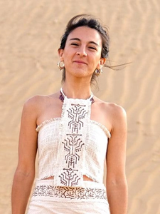Handcrafted Tribal Halter Neck <b>Top</b> with Sacred Geometry Embroidery Boho Fringe <b>Festival</b> Cropped Blouse Organic Raw Cotton Shirt - Product Image 6