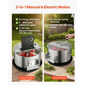 Trimmer per Foglie e Germogli 2 in 1 Manuale ed Elettrico con Lame in Acciaio Inox da 16 Pollici, Pala da Giardino per Taglio Visibile a Umido - Product Image 5