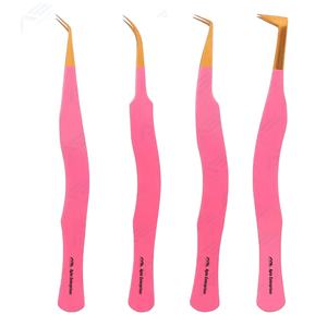 Pinzas para pestañas de acero inoxidable con etiqueta privada, herramienta profesional de manicura y pedicura, belleza portátil asequible - Product Image 1