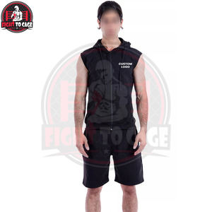 Servicio OEM ODM con Logotipo Propio, Diseño Único, Último Estilo, Sudadera Moderna sin Mangas para Hombre con Pantalones Cortos, Conjuntos de Ropa Deportiva para Gimnasio - Product Image 2