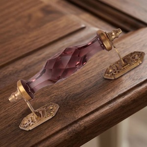 Tirador Moderno de Cristal para Muebles, Morado Oscuro, Ecológico, Ajustable, para Puertas, Cajones, Armarios, Cocinas y Dormitorios - Product Image 2