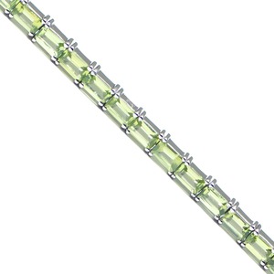 Elegante Brazalete de Plata de Ley 925 con Baño de Rodio, Cristal Verde Lima en Forma de Flor, 13.71g, para Mujer, Ideal para Fiestas - Product Image 2