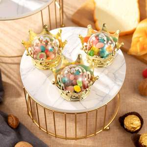 Support à gâteau doré avec finition marbrée, présentoir rond pour cupcakes et desserts pour mariage, anniversaire, fête - Product Image 3