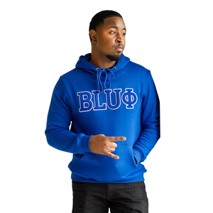 Sweat à capuche en chenille Phi Beta Sigma BLUΦ bleu roi pour homme, avec lettres grecques, vêtement de fraternité premium, classique - Product Image 1