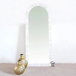 Sophisticated Wooden Decorative Mirror Minimal <b>Arch</b> Inspired <b>Frame</b> Luxury Wall Decor for Elegant Interiors - Product Image 2
