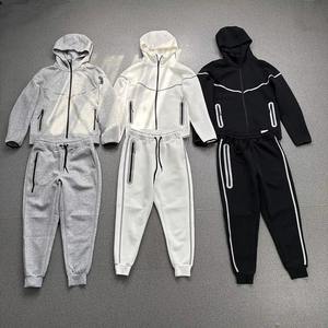OEM 2026 Ensemble de survêtement décontracté pour femme, 2 pièces, en polaire technique réfléchissant délavé à l'acide, uni et réversible, comprenant un sweat à capuche léger et un pantalon - Product Image 2