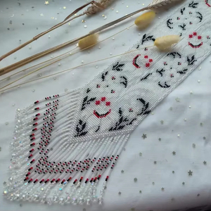 TRENDING DESIGN BOHO White <b>Beaded</b> Gerdan Necklace - Handmade Ukrainian Jewelry.FOR PARTY,CHRISTMAS , Anniversary, Wedding - Product Image 1