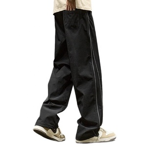 Pantalones Deportivos Casuales para Hombre, 90% Nailon, 10% Elastano, con Franja Lateral, Cintura Elástica con Cordón Ajustable, para Ropa Urbana - Product Image 2