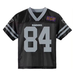 Men's V-Neck Football Jersey Sublimated Print Moisture Wicking 67 White Blue Regular Fit American football <b>fan</b> Jersey - Product Image 6