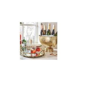 ถาดเสิร์ฟตกแต่งอลูมิเนียมโลหะทำด้วยมือพร้อมชุบทองแดงแบบโบราณมาพร้อมกับของตกแต่งบนโต๊ะอาหารในบ้าน - Product Image 1