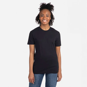 T-shirts décontractés en coton uni pour femmes, à manches courtes et col rond, avec ourlet incurvé Next Level Drop Cut - Product Image 1