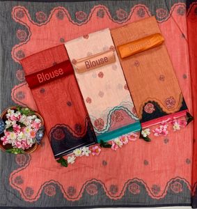 Sari indio elegante y moderno de lino con estampado digital, ideal para bodas y fiestas tradicionales para mujeres. - Product Image 6