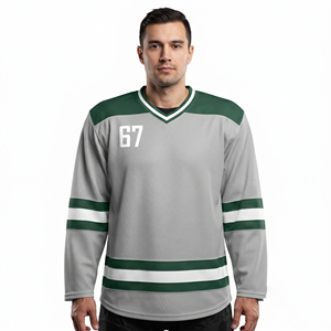 Men's Mesh Ice Hockey Jersey OEM High-Quality Mesh Ice Hockey Jersey Men's Ice Hockey Jersey Full Sleeve - Product Image 1