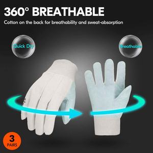 Gants de travail en cuir de vache fendu pour hommes, manicle de sécurité, Premium, souples et confortables, multi-travail OEM, vente en gros, - Product Image 2