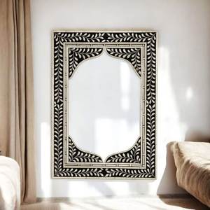 High Quality Modern Decorative <b>Dressing</b> <b>Mirror</b> Stand Indian Handmade Mother Pearl Inlay Wall <b>Mirror</b> Wood Frame Bone Material - Product Image 3