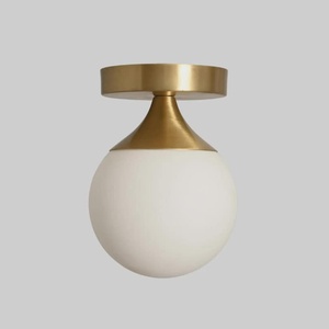 Minimalist Brass Ceiling <b>Light</b> Round <b>Globe</b> Flush Mount Indoor Living Room Decor Durable Design - Product Image 1