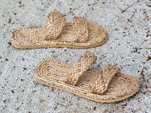 Slipper Vietnam Lightweight Handmade Water Hyacinth Eco <b>Indoor</b> <b>Shoes</b> Souvenir Gift Product 99 Gold Data Export - Product Image 5