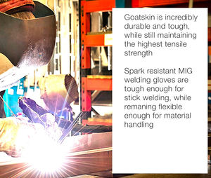 Gants de soudage TIG en cuir de chèvre avec doublure en polaire renforcée sur la paume, 14 pouces, vente chaude, qualité supérieure, gants de travail de sécurité pour soudeurs - Product Image 4