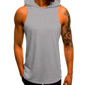 Débardeur à capuche slim pour homme, motif uni, idéal pour l'entraînement sportif – Collection Automne - Product Image 3