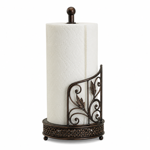 Customized Metal Tissue <b>paper</b> Holder With Floral Design Free Standing Bronze Finish <b>Kitchen</b> Decor <b>Paper</b> Towel Holder - Product Image 1