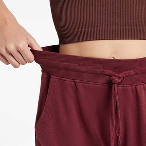 New Arrival High Quality Comfortable Women's Mid-Waist Eco-Friendly Quick Dry <b>Drawstring</b> Closure Streetwear Cotton <b>Trousers</b> - Product Image 5