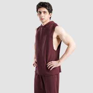 Débardeur court respirant uni pour homme, col en V, coton bambou, sans couture, extensible, grande taille, streetwear décontracté - Product Image 5