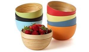 Bol en bambou jetable de haute qualité motif rond personnalisé artisanat peint pour salade ou dîner caractéristique durable - Product Image 2