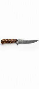 Handcrafted Damascus Steel Long Precision Slicing Utility Knife Geometric Wooden Mosaic Handle <b>Craft</b> <b>Tool</b> - Product Image 1