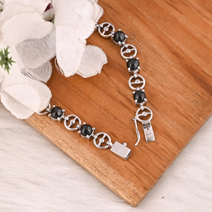 Natural Black Star &CZ <b>Bracelet</b> in 925 Sterling Silver Luxury Handmade Gemstone Jewelry for Women - Product Image 3