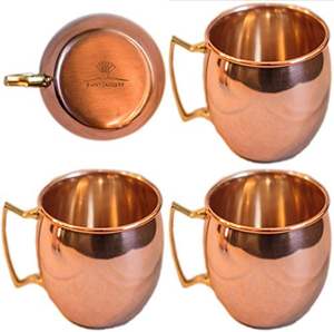 Ensemble de 2 tasses en cuivre massif, 100% fabriquées à la main, écologiques, lavables au lave-vaisselle, style classique, pour la maison - Product Image 3