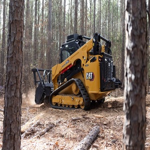 Powerful Caterpillar 275 Compact Loader With Forestry <b>Mulcher</b> For Brush Cutting Tree Clearing And Land Management - Product Image 3