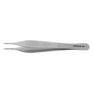 Pinzas Quirúrgicas Adson Micro para Aplicación de Apósitos, Rectas, de Acero Inoxidable, con Puntas Dentadas Estándar de 0.3mm, Manuales, CE, 4.75 Pulgadas - Product Image 2