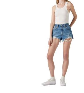 Achetez des shorts en jean pour femmes, best-sellers de la mode streetwear, longueur genou, avec poches, en vente à prix avantageux - Product Image 1