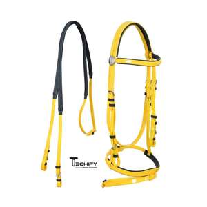 Bridon de cheval de qualité supérieure avec rênes assorties – Bridon anglais en cuir/PVC durable pour l'entraînement et l'équitation - Product Image 2