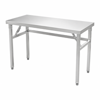 Table pliante en acier inoxydable robuste pour extérieur, jardin, pique-nique, bureau, étanche, antirouille, poste de travail en métal